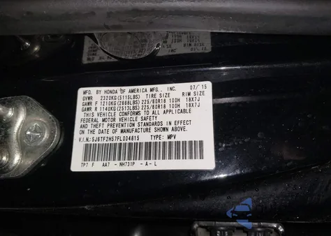 2015 Honda Crosstour Ex-L V6 z USA, uszkodzony, nr VIN 5J6TF2H57FL004815